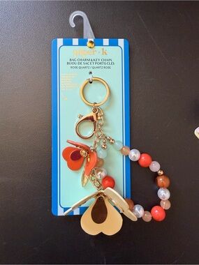Viral piper k Beaded Bag Charm & Key Chain with Floral and Bead Accents